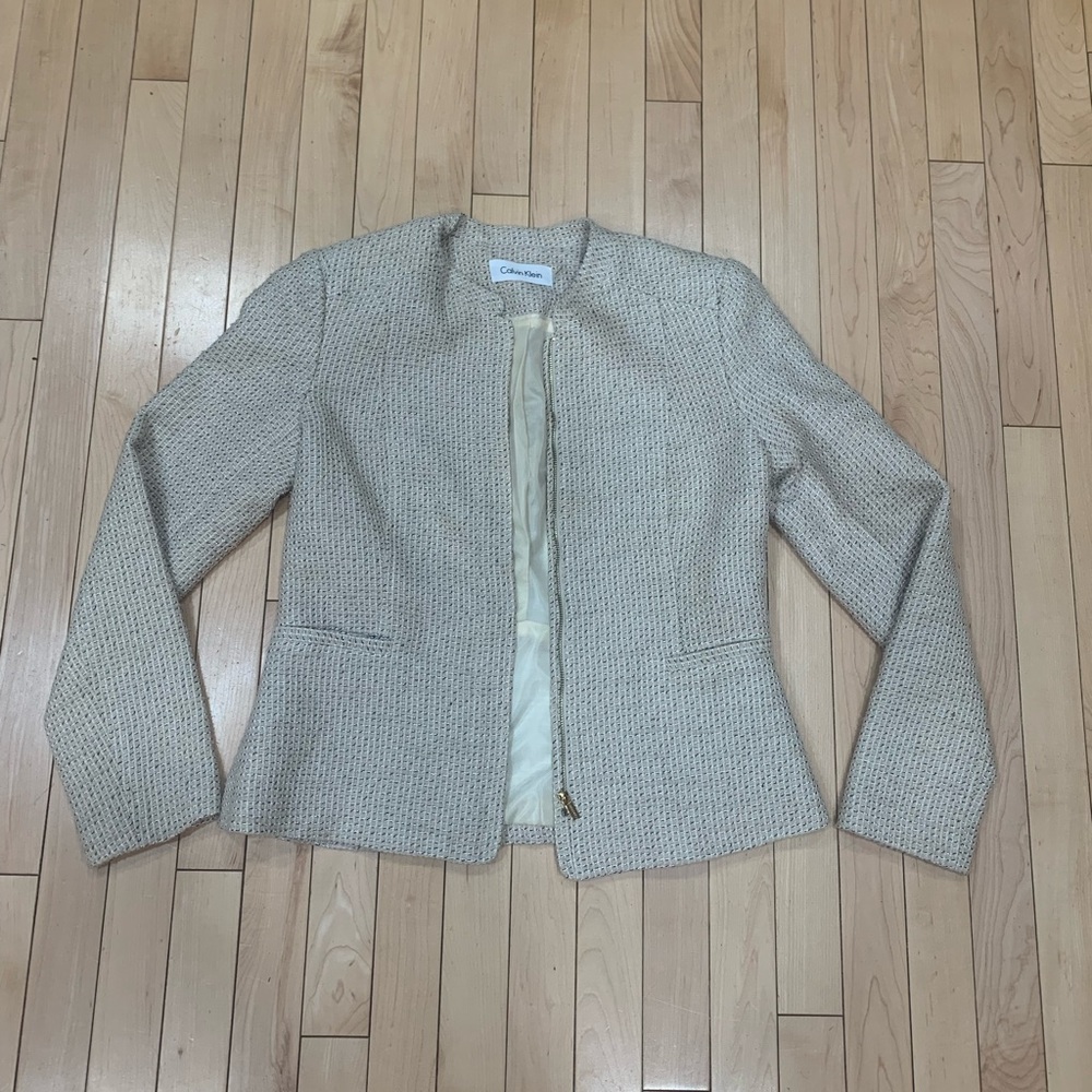 Calvin Klein Beige Textured Blazer